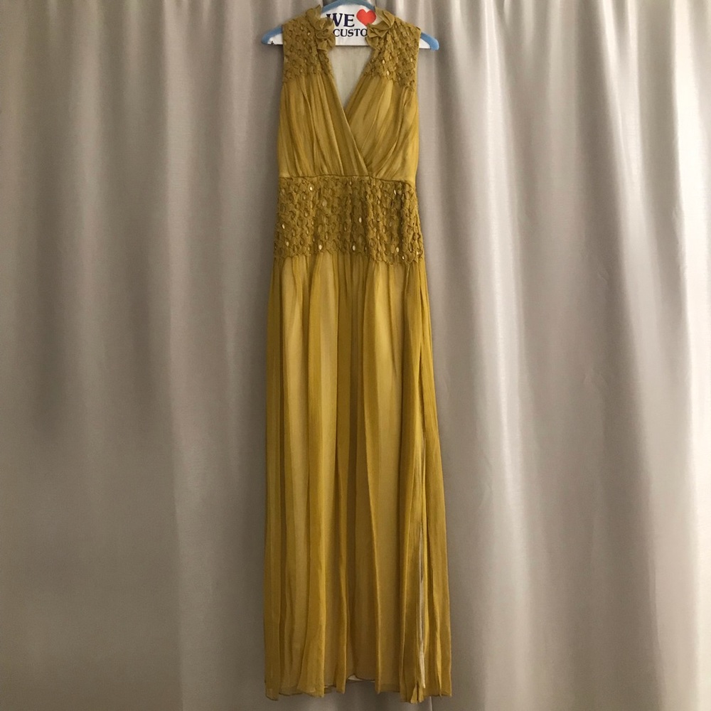 Elie Tahari Embellished Gown with Double Slit